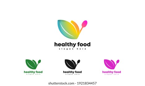 Healthy Food Logo Concept Vector. Nature and Healthy Food Logo Template. Identity Logo Concept for Food Business.