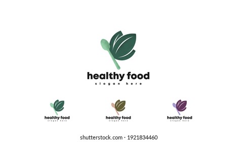 Healthy Food Logo Concept Vector. Nature and Healthy Food Logo Template. Identity Logo Concept for Food Business.