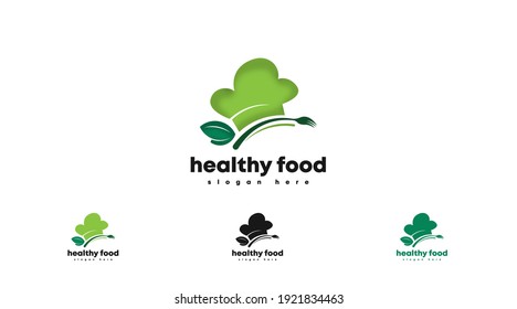 Healthy Food Logo Concept Vector. Nature and Healthy Food Logo Template. Identity Logo Concept for Food Business.