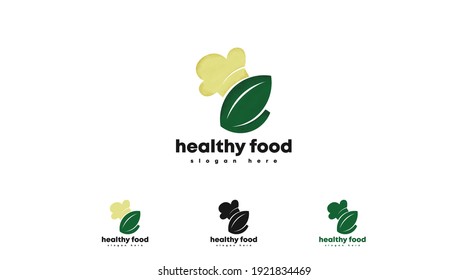 Healthy Food Logo Concept Vector. Nature and Healthy Food Logo Template. Identity Logo Concept for Food Business.