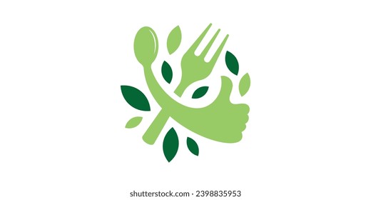 diseño de logotipo de alimentos saludables, combinación de logotipos de alimentos, iconos vectoriales, símbolos.