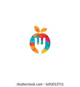 Healthy food logo design. Diet and weight loss concept.	