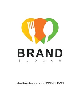 Healthy food logo design template