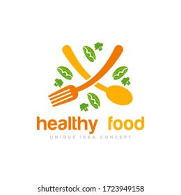 Healthy Food Logo Design Vector