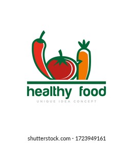 Vector de diseño de logotipos de productos saludables