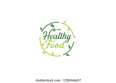 healthy food logo design vector template
