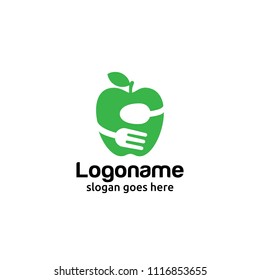 Healthy food logo design. Vegan logo design. Organic food logo