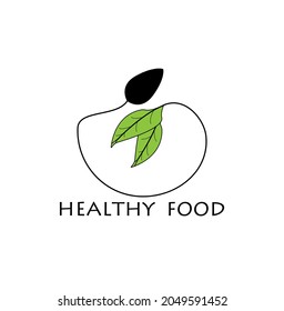 healthy food logo icon mascot for company brand design, eco green food, helathy food logo design, salad logo with vintage style, leaf logo vector.