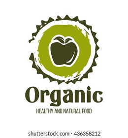 Healthy food logo isolated on white background