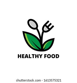 Healthy food logo like icon design template. very simple, unique and modern design. suitable for cafe, restaurant and culinary business - vector illustration