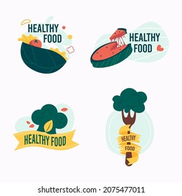 Healthy food logo organic natural