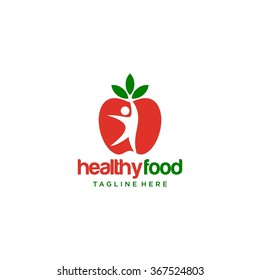 Healthy Food Logo Template Stock Vector (Royalty Free) 367524803 ...