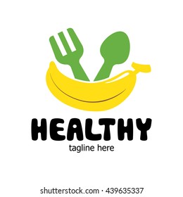 Healthy food logo template