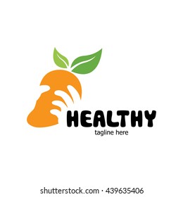 Healthy food logo template