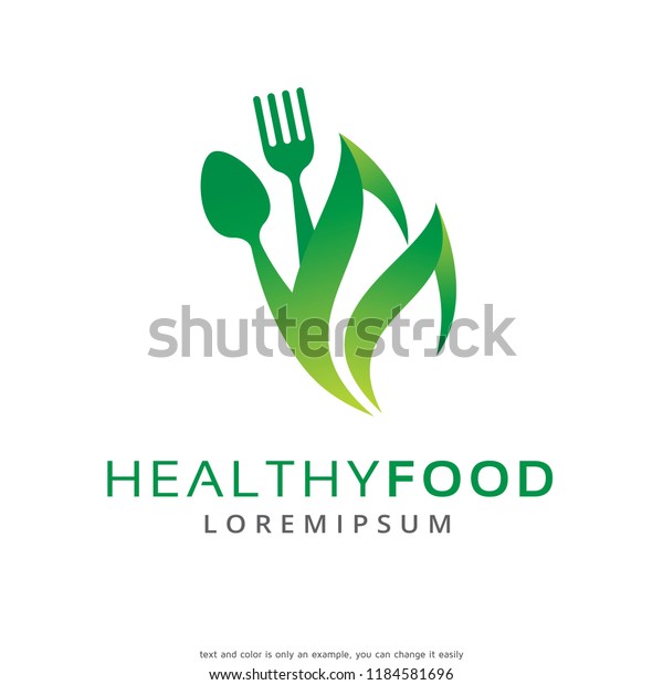 Healthy Food Logo Template Design Vector Stock Vector Royalty