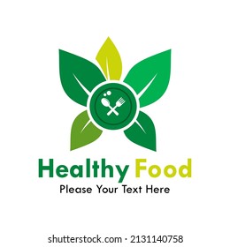 Healthy food logo template illustration