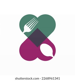 Healthy food logo template. Natural meal logo design. Diet food logo design concept
