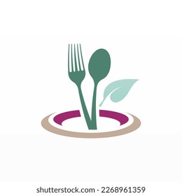 Healthy food logo template. Natural meal logo design. Diet food logo design concept