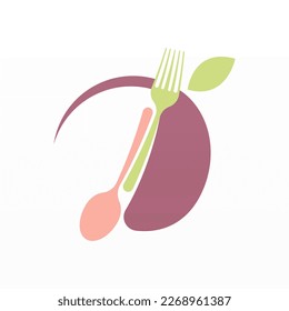 Healthy food logo template. Natural meal logo design. Diet food logo design concept