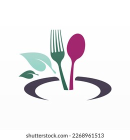 Healthy food logo template. Natural meal logo design. Diet food logo design concept