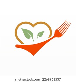 Healthy food logo template. Natural meal logo design. Diet food logo design concept