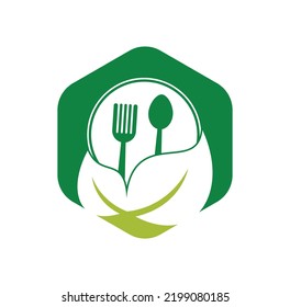 Healthy Food Logo Template. Nature Organic food logo design.	