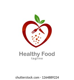 Healthy Food Logo Template Stock Vector