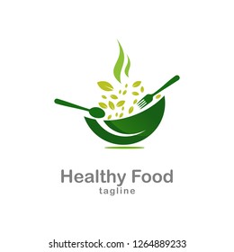 Healthy Food Logo Template Stock Vector