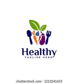 Healthy Food logo template vector
