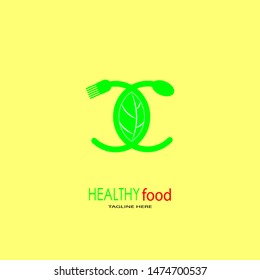 Healthy food logo template. - vector