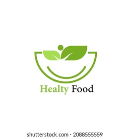 Healthy Food Logo Template vector illustration.