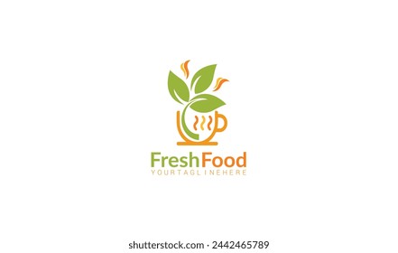 Healthy Food Logo Template vector illustration.