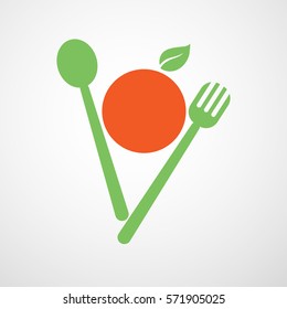 Healthy Food Logo Template. Vector illustration. 