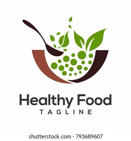 healthy food logo vector
