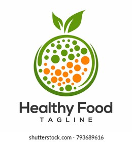 healthy food logo vector