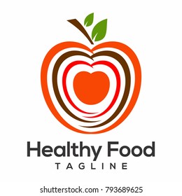 healthy food logo vector