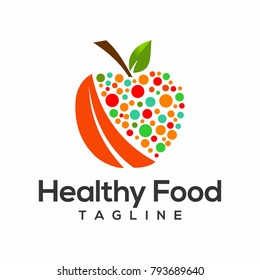 healthy food logo vector