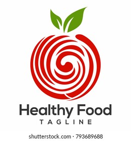 healthy food logo vector