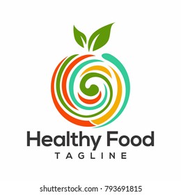 healthy food logo vector