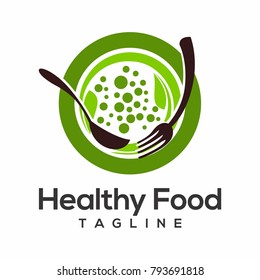 healthy food logo vector