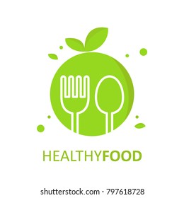 healthy food logo vector
