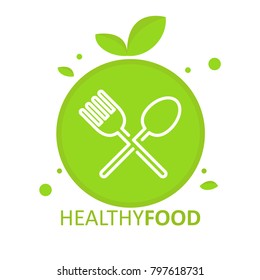 healthy food logo vector