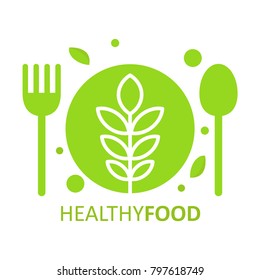 healthy food logo vector