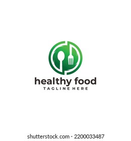 plantilla de diseño de vectores de logotipo de alimentos saludables
