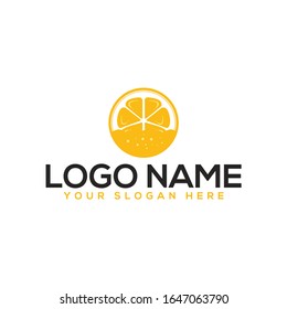 Healthy food logo vector template. Fresh Orange fruit logo.