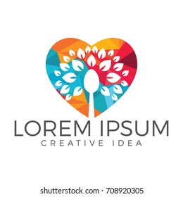 Healthy Food Logo. Vegetarian food symbol. Creative logo design concept for healthy products.