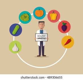 healthy food and medical doctor image 