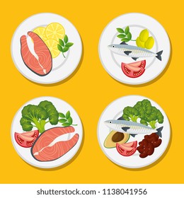 healthy food menu icons
