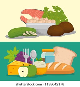 healthy food menu icons