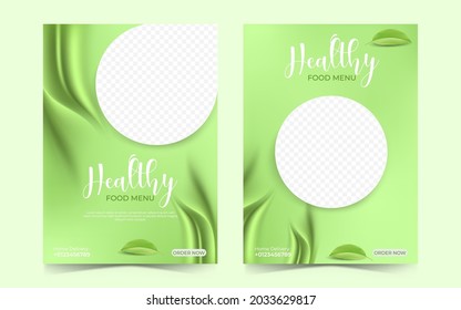 Healthy food menu poster for promotion.
